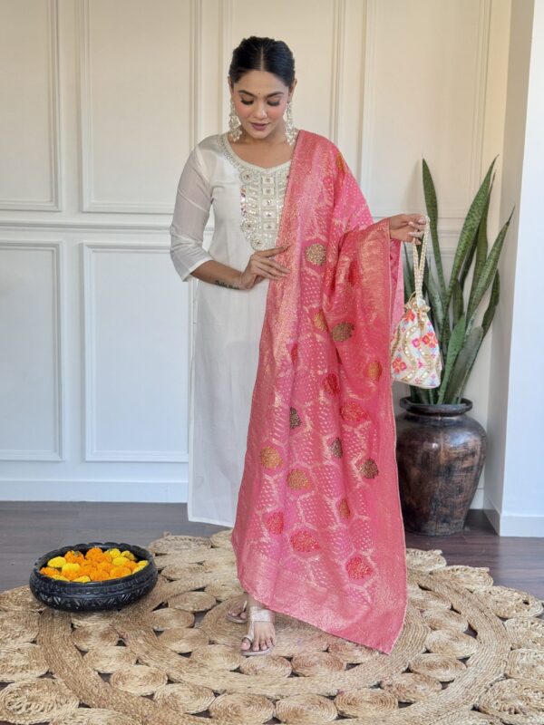 MARIA Chanderi Salwar Suit In Off White