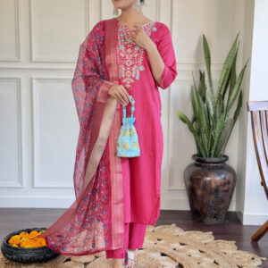 AVISHA EMBROIDERY GADHAVAL KURTI SET